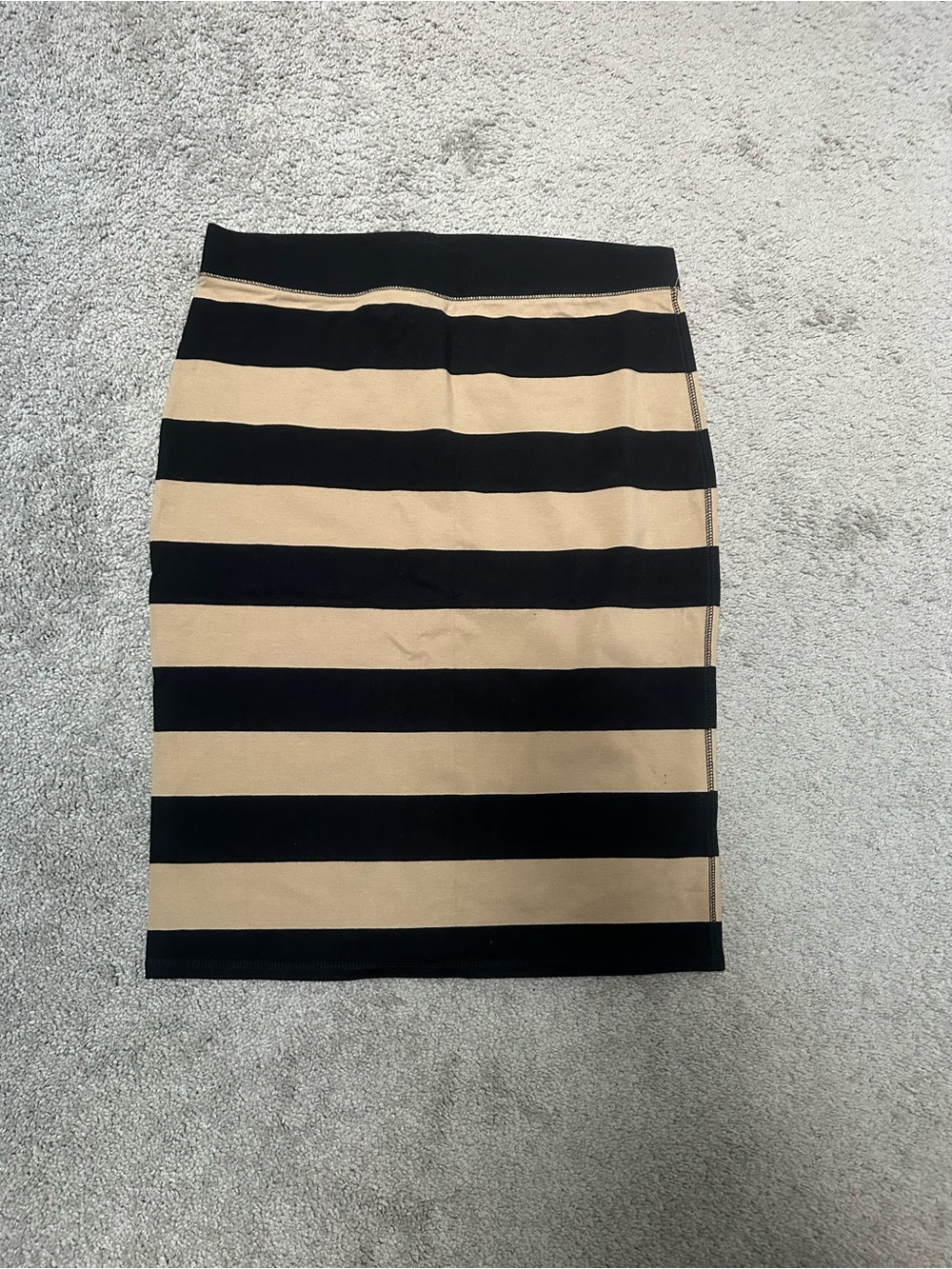 Old Navy Black and Tan Striped Pencil Skirt